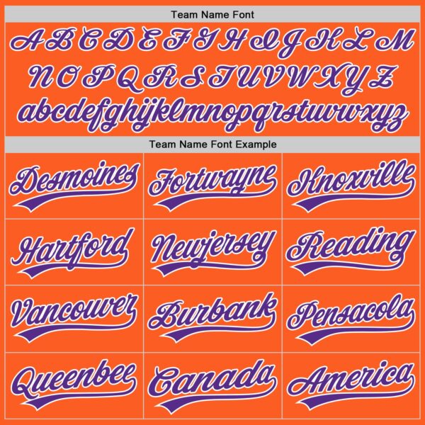 Custom Orange Purple-White Authentic Throwback Baseball Jersey