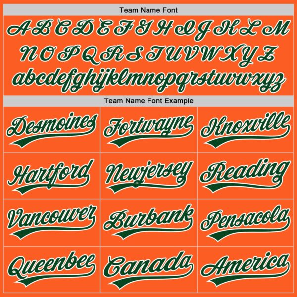 Custom Orange Green-White Authentic Throwback Baseball Jersey