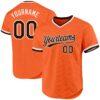 Custom Orange Brown-White Authentic Throwback Baseball Jersey