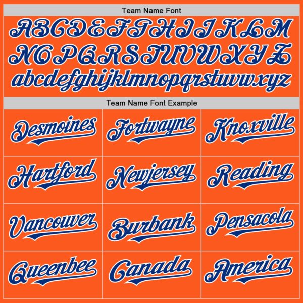 Custom Orange Royal-White Mesh Authentic Throwback Baseball Jersey