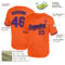 Custom Orange Purple-Black Mesh Authentic Throwback Baseball Jersey