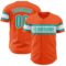 Custom Orange Aqua-White Authentic Baseball Jersey