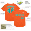 Custom Orange Aqua-White Mesh Authentic Throwback Baseball Jersey