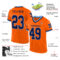 Orange0481-1 Custom Orange Navy-Light Blue Mesh Authentic Throwback Football Jersey