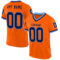 Orange0481 Custom Orange Navy-Light Blue Mesh Authentic Throwback Football Jersey