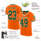 Custom Orange Green-White Mesh Authentic Throwback Football Jersey