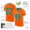 Custom Orange Kelly Green-White Mesh Authentic Throwback Football Jersey