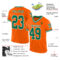 Orange0487-1 Custom Orange Kelly Green-White Mesh Authentic Throwback Football Jersey