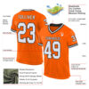 Custom Orange White-Black Mesh Authentic Throwback Football Jersey