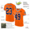 Orange0502-1 Custom Orange Navy-White Mesh Authentic Throwback Football Jersey