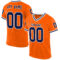 Orange0502 Custom Orange Navy-White Mesh Authentic Throwback Football Jersey