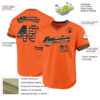 Custom Orange Vintage USA Flag-Black Authentic Throwback Baseball Jersey