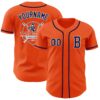 Custom Orange Navy-White Authentic Baseball Jersey