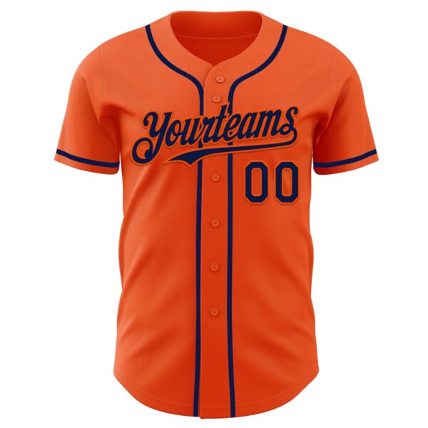 Custom Orange Navy Authentic Baseball Jersey