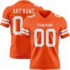Custom Orange White Authentic Football Jersey