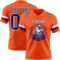 Orange0556-1 Custom Orange Royal-White Authentic Football Jersey