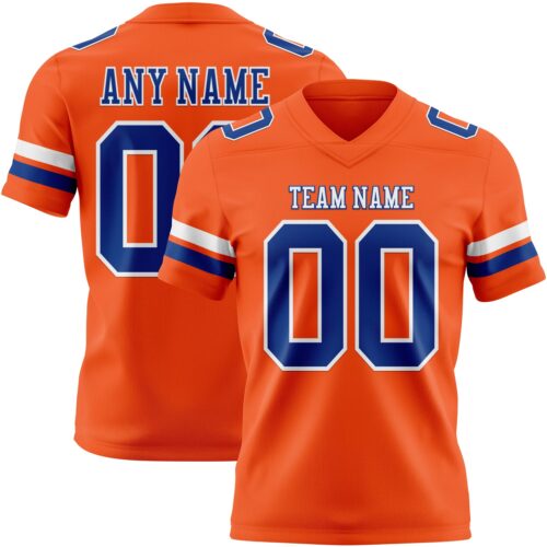 Orange0556 Custom Orange Royal-White Authentic Football Jersey