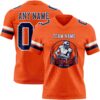 Custom Orange Navy-White Authentic Football Jersey