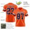 Orange0557-2 Custom Orange Navy-White Authentic Football Jersey