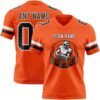 Custom Orange Black-White Authentic Football Jersey