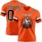 Orange0558-1 Custom Orange Black-White Authentic Football Jersey