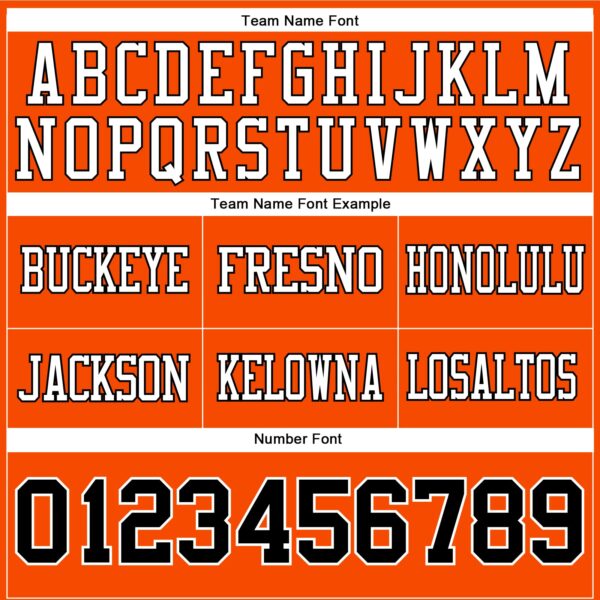 Custom Orange Black-White Authentic Football Jersey