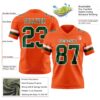 Custom Orange Green-White Authentic Football Jersey