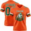 Custom Orange Kelly Green-White Authentic Football Jersey