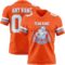 Orange0563-1 Custom Orange White-Light Blue Authentic Football Jersey