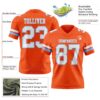 Custom Orange White-Light Blue Authentic Football Jersey