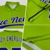 Custom Neon Green Purple-White Performance Vapor Golf Polo Shirt