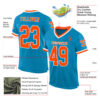 Custom Panther Blue Orange-White Mesh Authentic Throwback Football Jersey