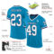 Custom Panther Blue White=Navy Mesh Authentic Throwback Football Jersey