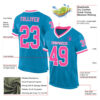Custom Panther Blue Pink-White Mesh Authentic Throwback Football Jersey
