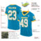 Custom Panther Blue White-Gold Mesh Authentic Throwback Football Jersey