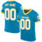 Custom Panther Blue White-Gold Mesh Authentic Throwback Football Jersey