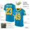 PantherBlue0089-1 Custom Panther Blue Gold-White Mesh Authentic Throwback Football Jersey