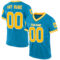 PantherBlue0089 Custom Panther Blue Gold-White Mesh Authentic Throwback Football Jersey