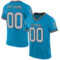 PantherBlue0092 Custom Panther Blue Gray-Black Mesh Authentic Throwback Football Jersey