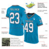 Custom Panther Blue White-Black Mesh Authentic Throwback Football Jersey