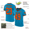 Custom Panther Blue Orange-Black Mesh Authentic Throwback Football Jersey