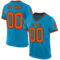 PantherBlue0094 Custom Panther Blue Orange-Black Mesh Authentic Throwback Football Jersey