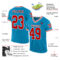 Custom Panther Blue Red-White Mesh Authentic Throwback Football Jersey