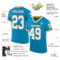 PantherBlue0098-1 Custom Panther Blue White-Old Gold Mesh Authentic Throwback Football Jersey