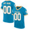 PantherBlue0098 Custom Panther Blue White-Old Gold Mesh Authentic Throwback Football Jersey