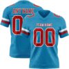 Custom Panther Blue Red-White Authentic Football Jersey
