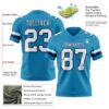Custom Panther Blue White-Navy Authentic Football Jersey