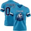Custom Panther Blue Navy-White Authentic Football Jersey