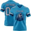 Custom Panther Blue Gray-Navy Authentic Football Jersey