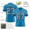 PantherBlue0130-2 Custom Panther Blue Gray-Navy Authentic Football Jersey